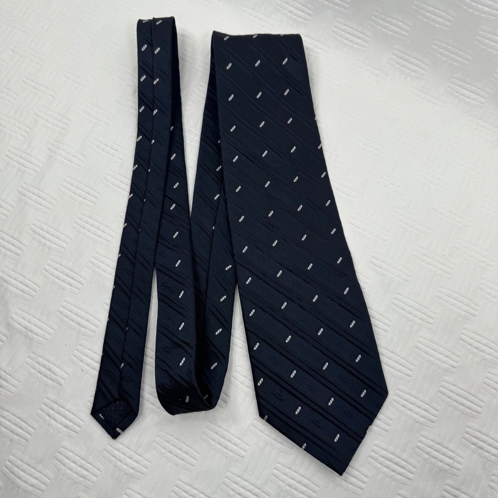 Men's Navy Blue Patterned Silk Tie Classic Formal‎ Necktie / Sku 0227